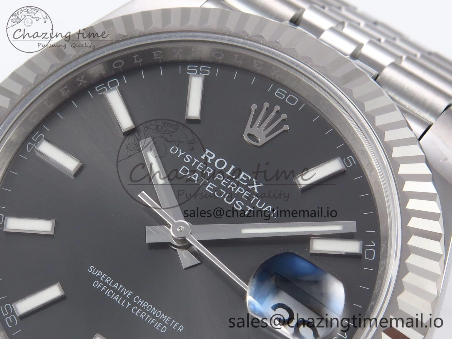 Breathable DateJust 41 126334 EWEF Best Edition Gray Stick Dial on Jubilee Bracelet A 1018