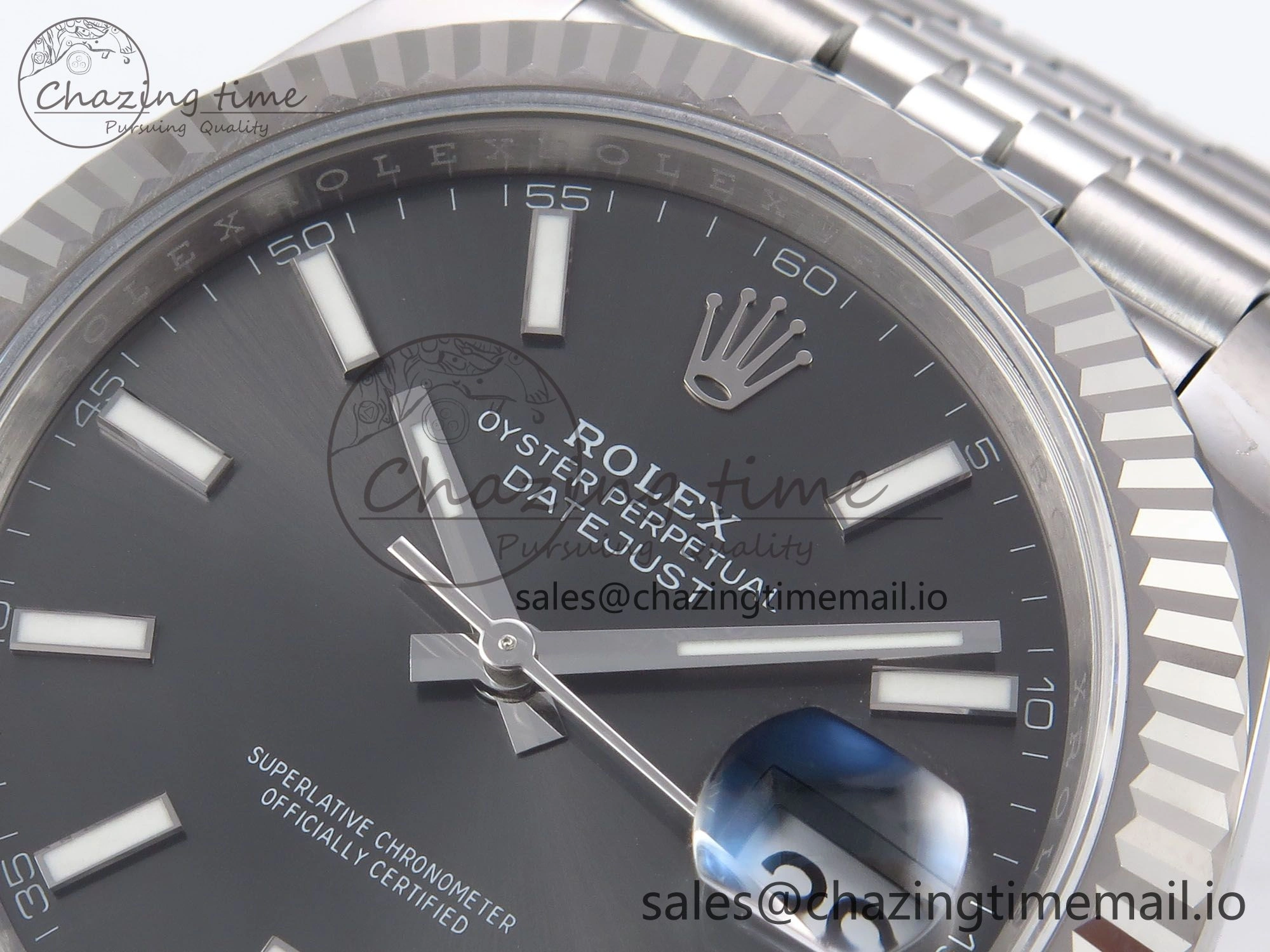 Breathable DateJust 41 126334 EWEF Best Edition Gray Stick Dial on Jubilee Bracelet A 1018