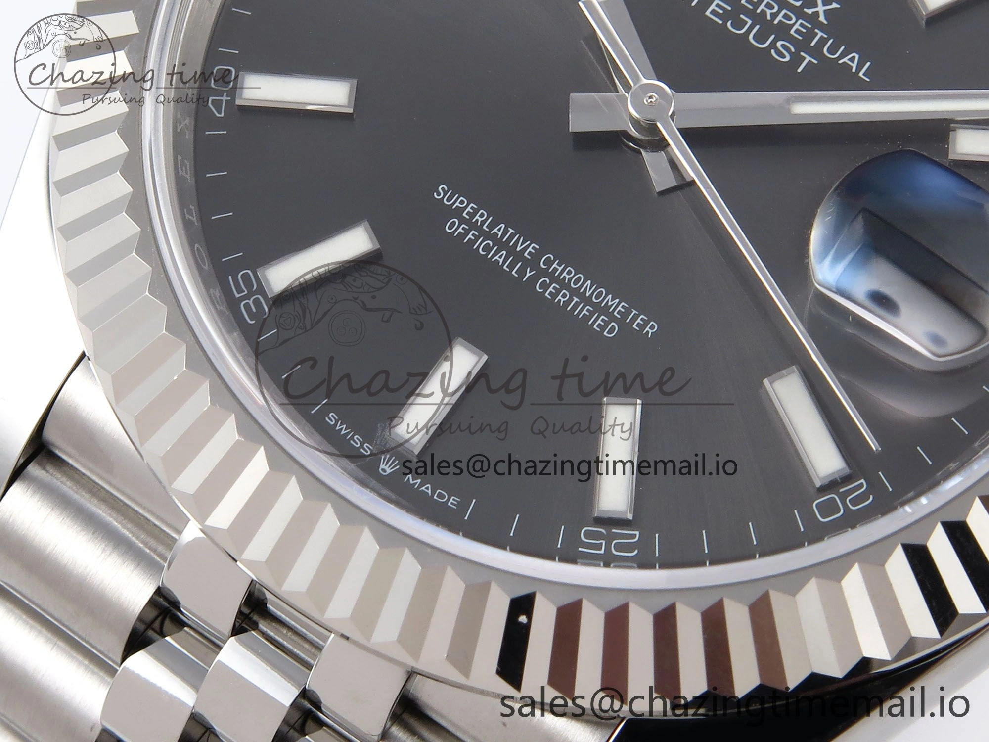 Breathable DateJust 41 126334 EWEF Best Edition Gray Stick Dial on Jubilee Bracelet A 1018