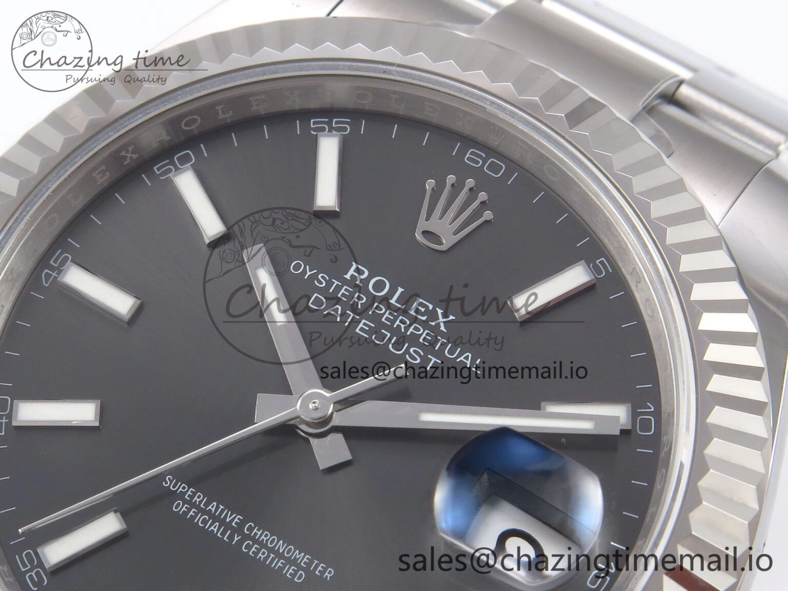Packable DateJust 41 126334 EWEF Best Edition Gray Stick Dial on Oyster Bracelet A 1055