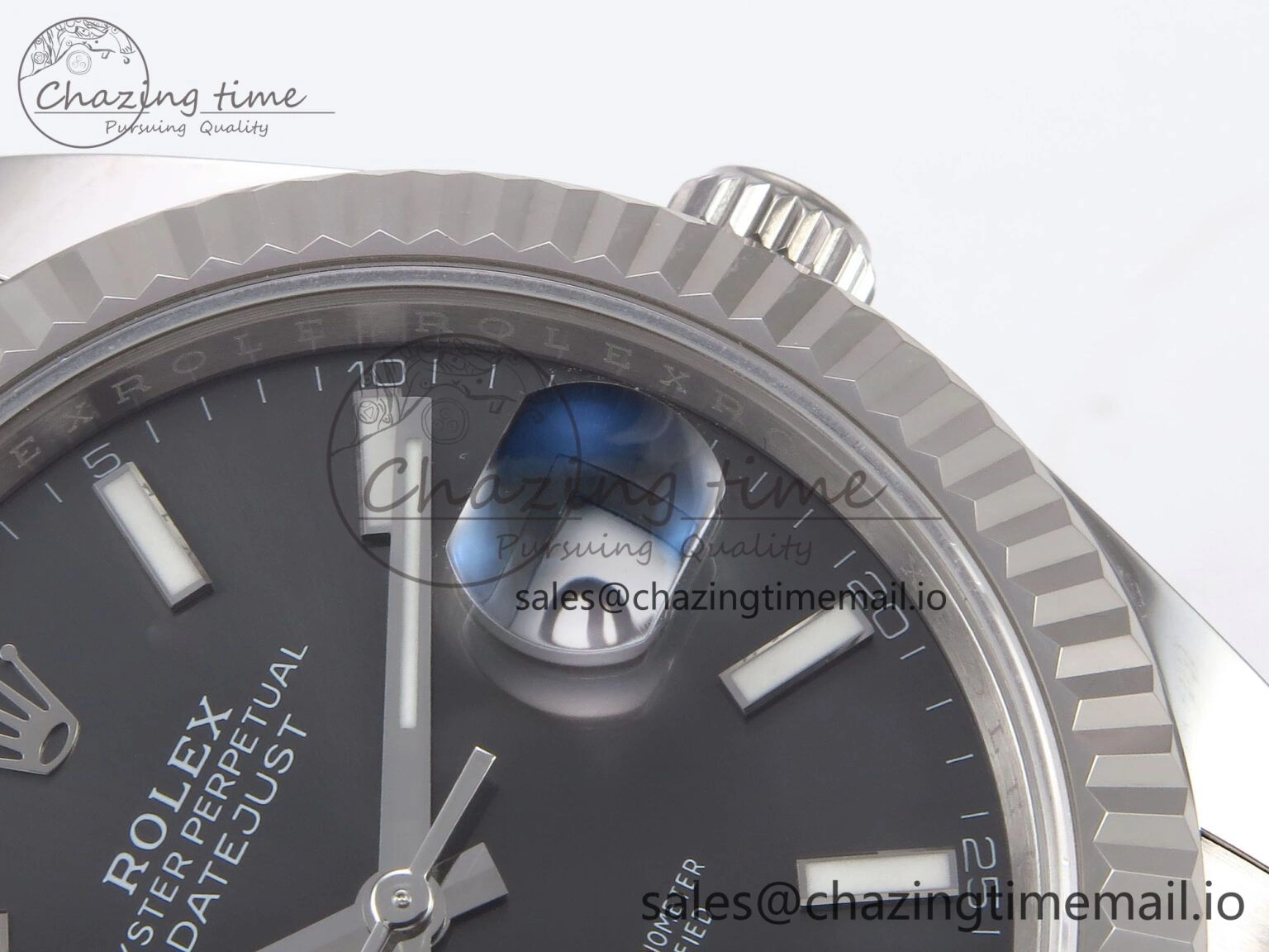 Packable DateJust 41 126334 EWEF Best Edition Gray Stick Dial on Oyster Bracelet A 1055
