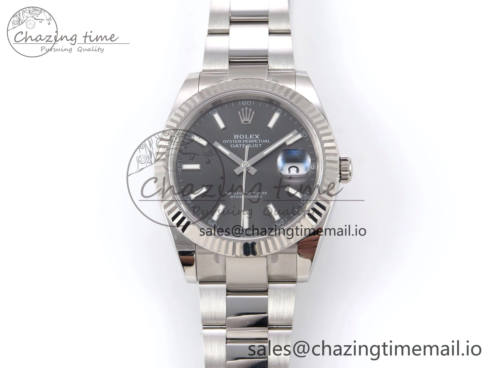 Packable DateJust 41 126334 EWEF Best Edition Gray Stick Dial on Oyster Bracelet A 1055