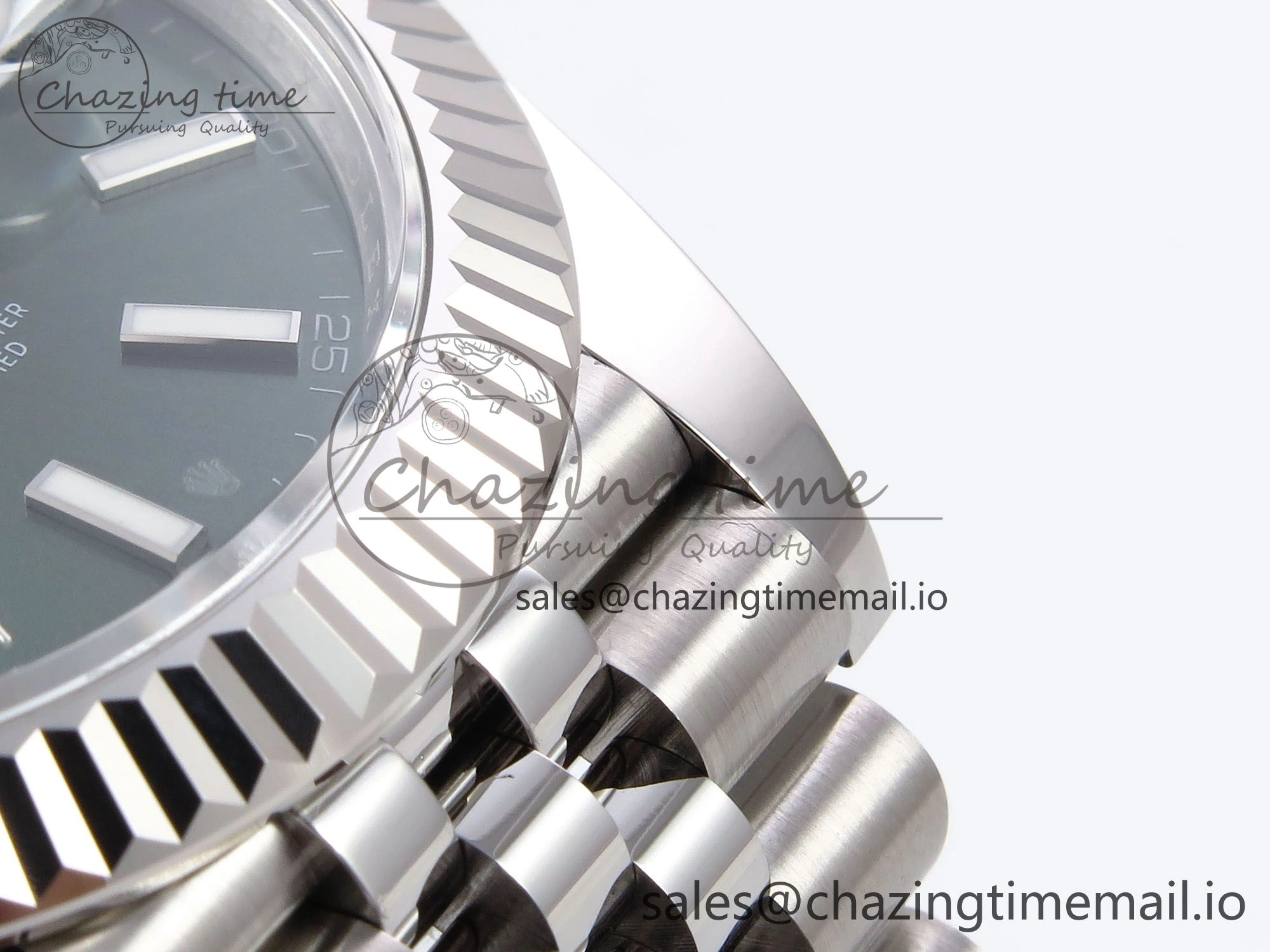 SportInspired DateJust 41 126334 EWEF Best Edition Green Stick Dial on Jubilee Bracelet A 1048