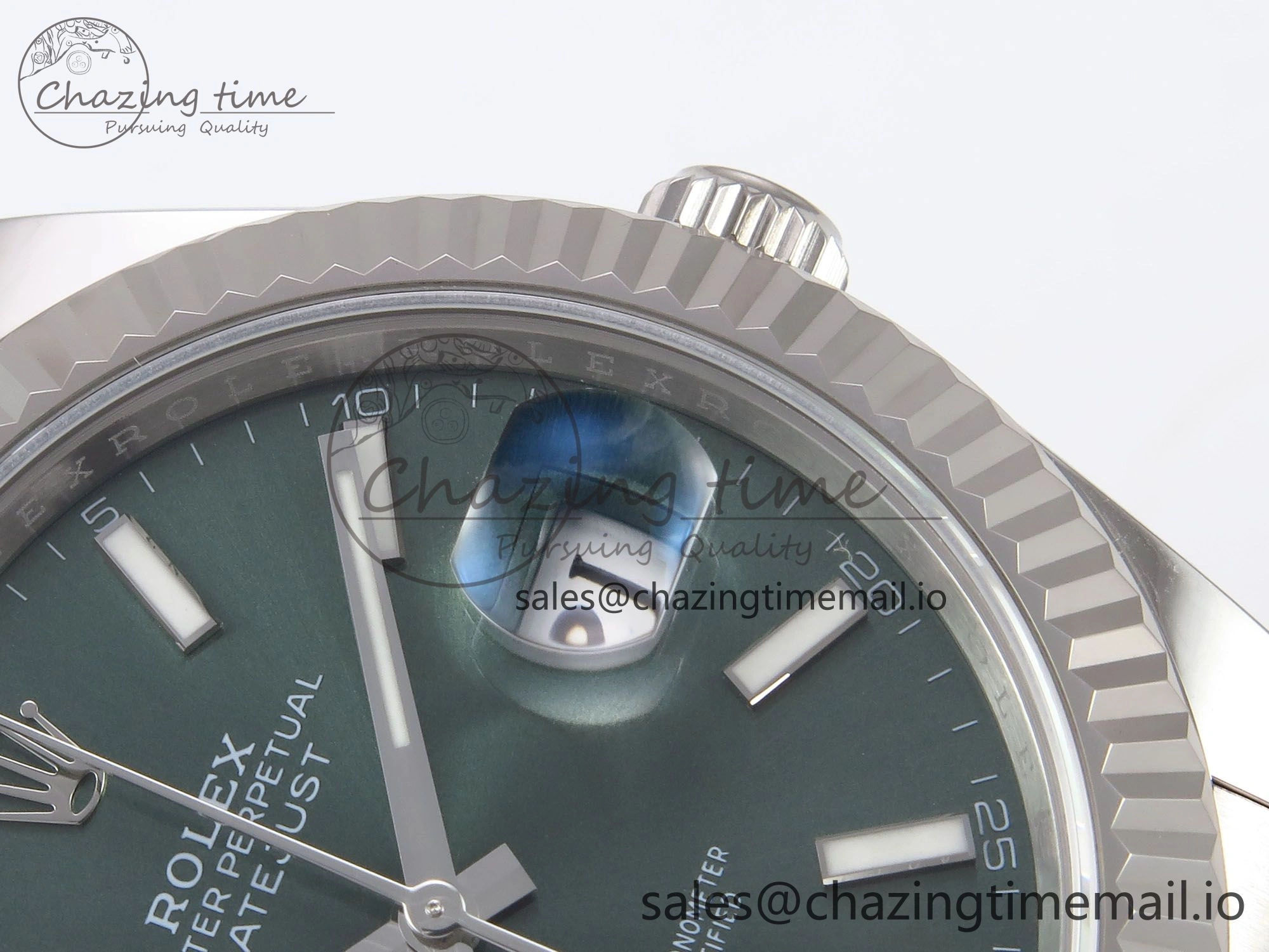 Durable DateJust 41 126334 EWEF Best Edition Green Stick Dial on Oyster Bracelet A 1015