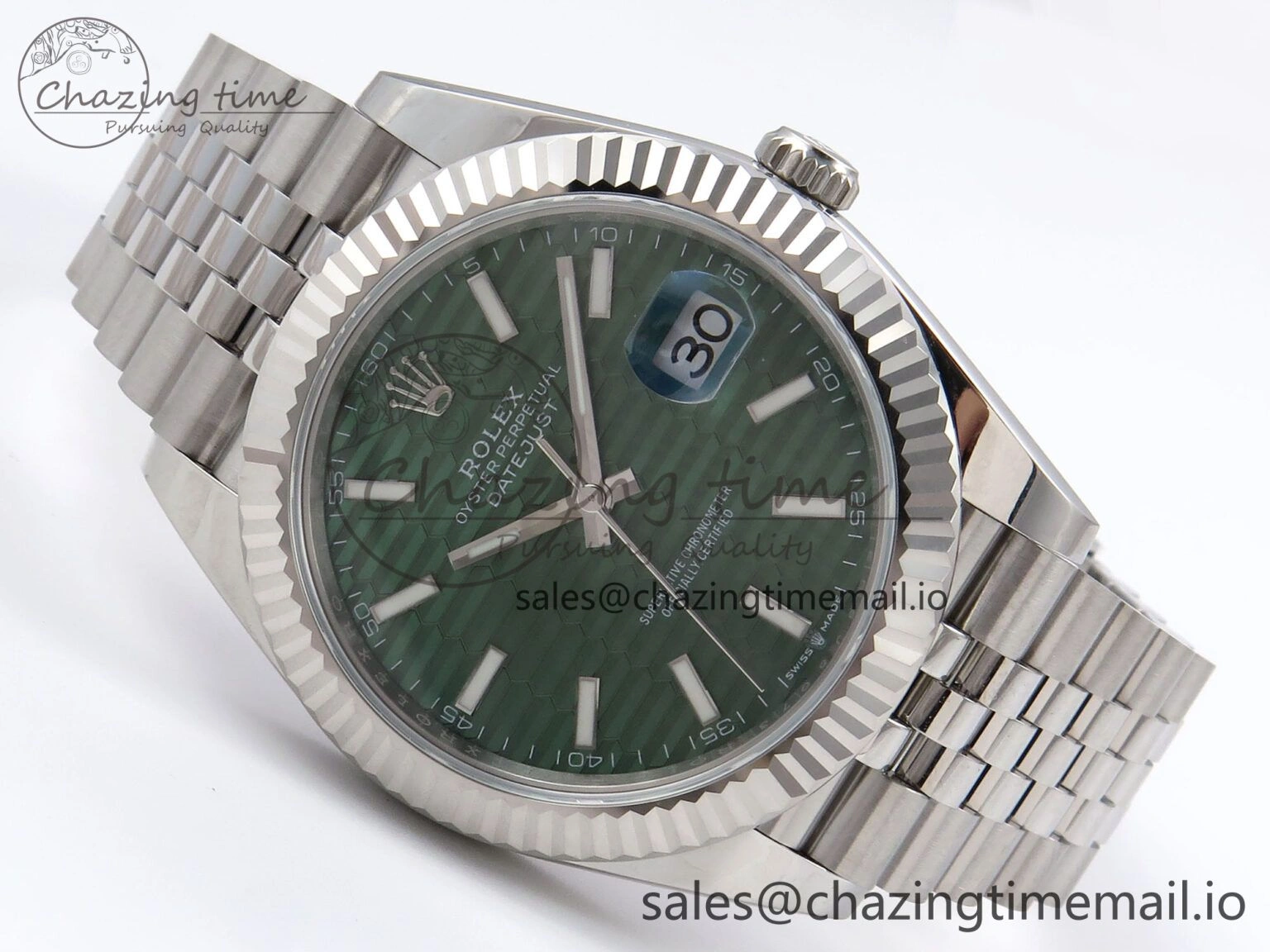Vibrant DateJust 41 126334 EWEF Best Edition Green Textured Dial on Jubilee Bracelet A 1039