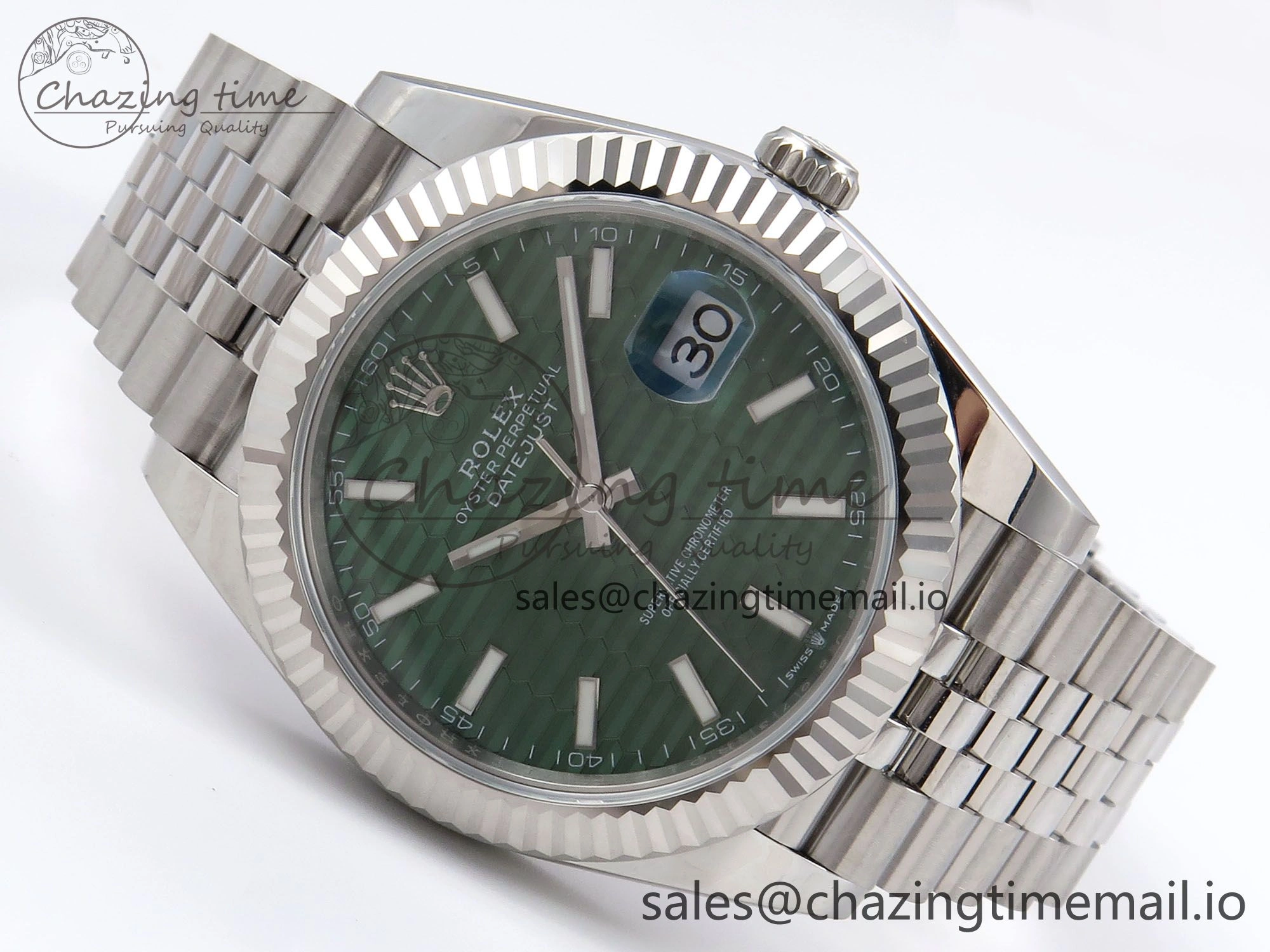 Vibrant DateJust 41 126334 EWEF Best Edition Green Textured Dial on Jubilee Bracelet A 1039