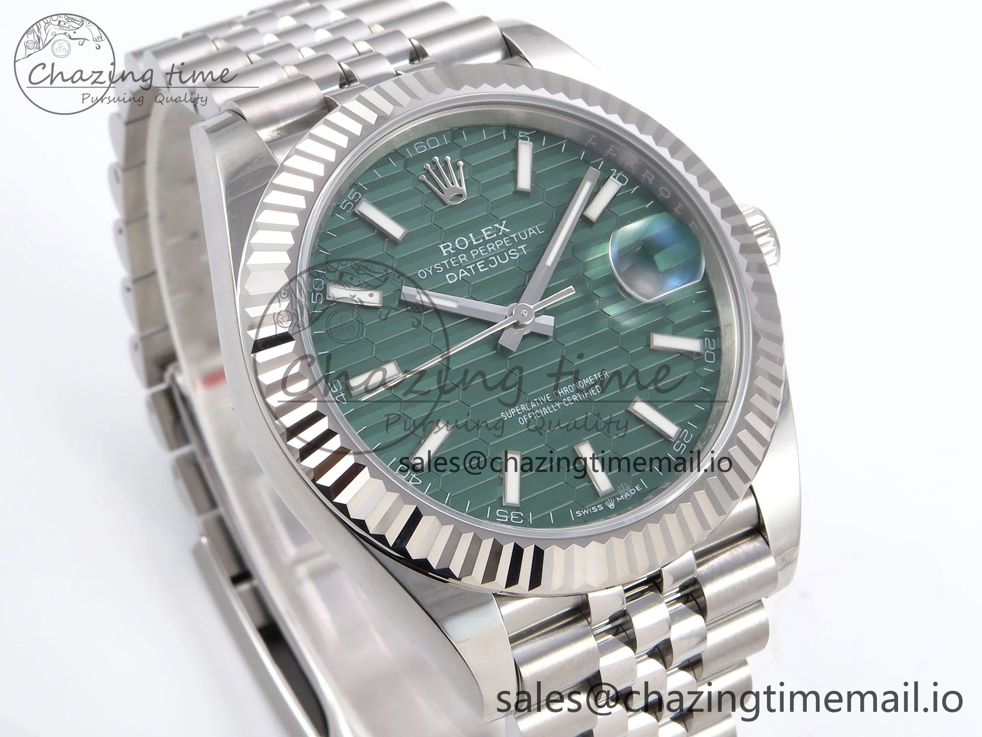 Vibrant DateJust 41 126334 EWEF Best Edition Green Textured Dial on Jubilee Bracelet A 1039