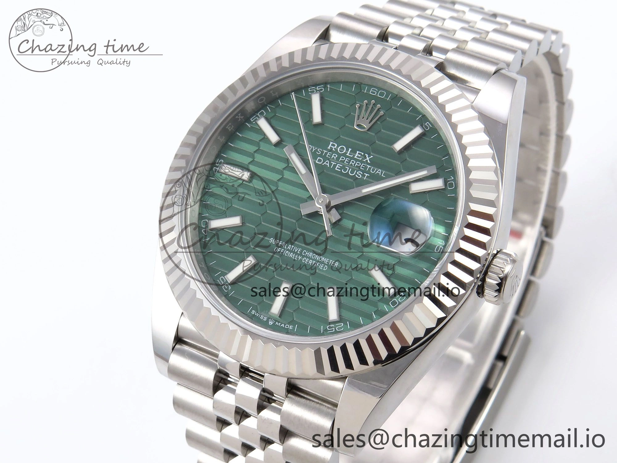 Vibrant DateJust 41 126334 EWEF Best Edition Green Textured Dial on Jubilee Bracelet A 1039