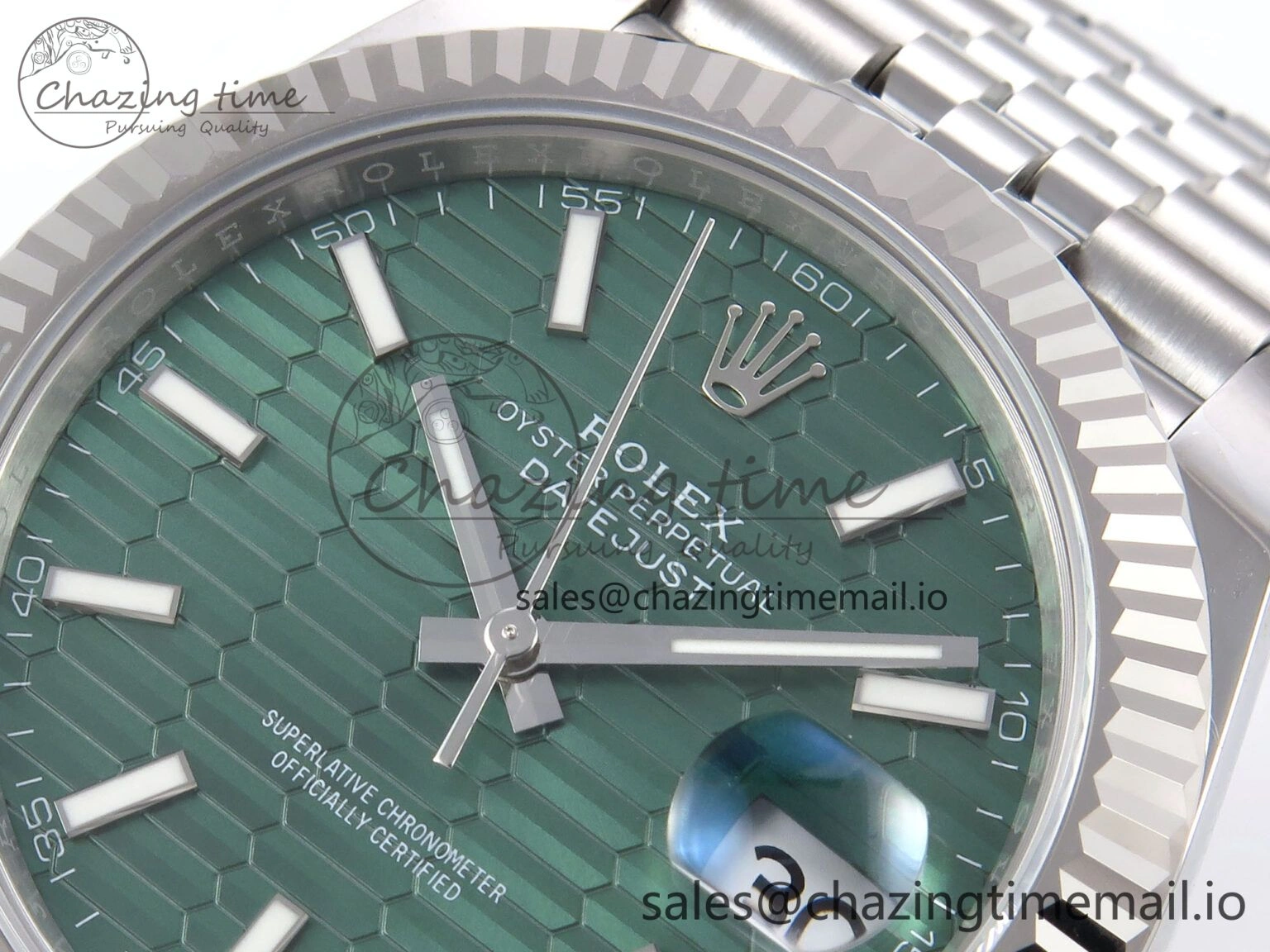 Vibrant DateJust 41 126334 EWEF Best Edition Green Textured Dial on Jubilee Bracelet A 1039