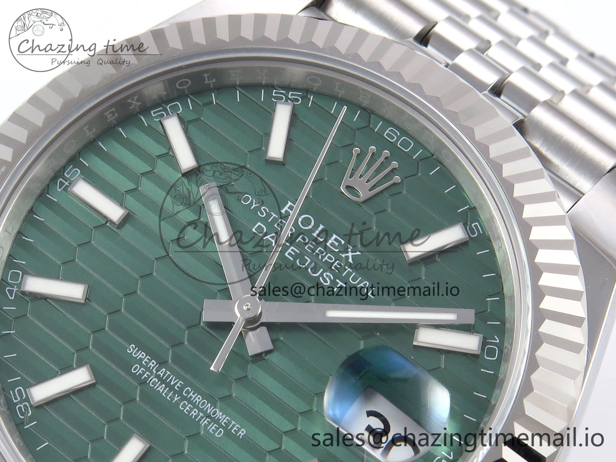 Vibrant DateJust 41 126334 EWEF Best Edition Green Textured Dial on Jubilee Bracelet A 1039