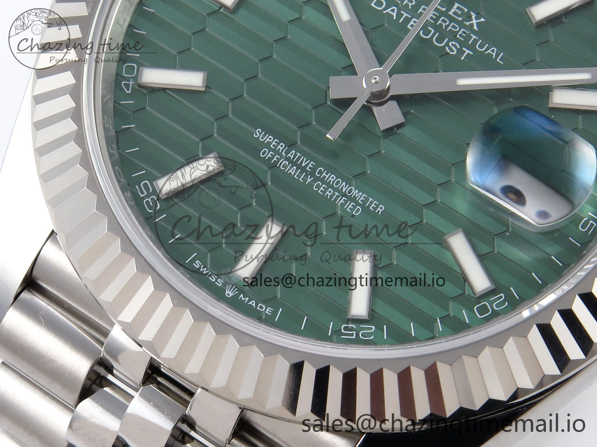 Vibrant DateJust 41 126334 EWEF Best Edition Green Textured Dial on Jubilee Bracelet A 1039