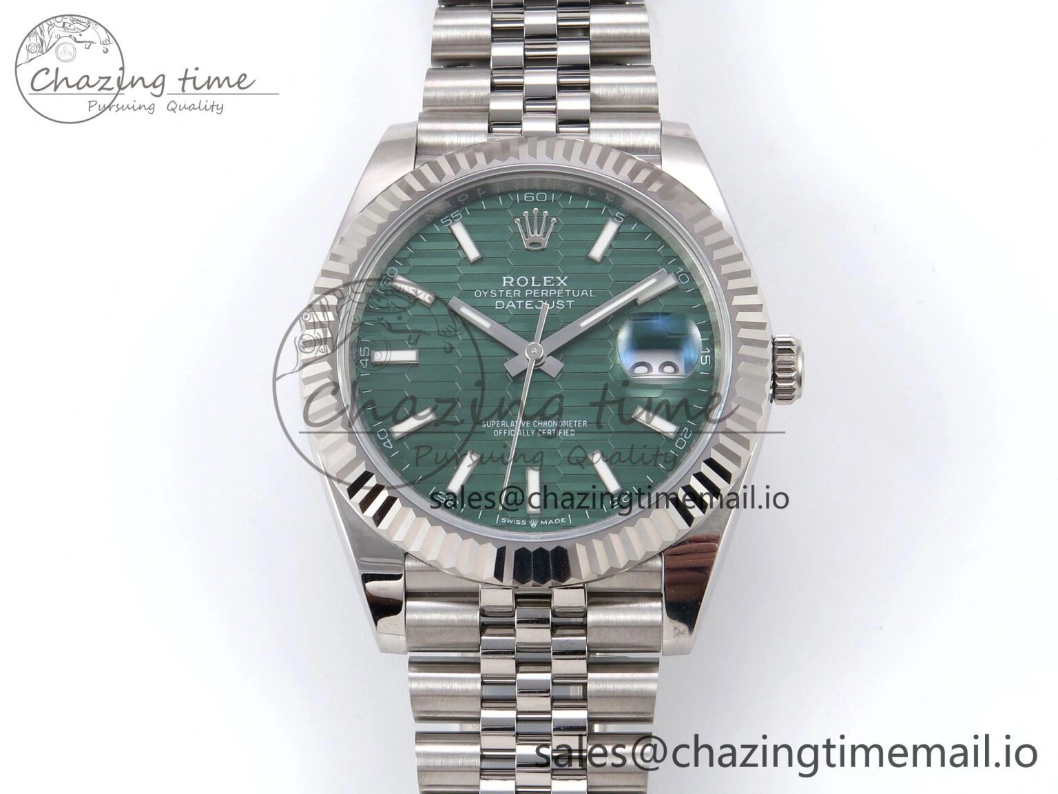 Vibrant DateJust 41 126334 EWEF Best Edition Green Textured Dial on Jubilee Bracelet A 1039