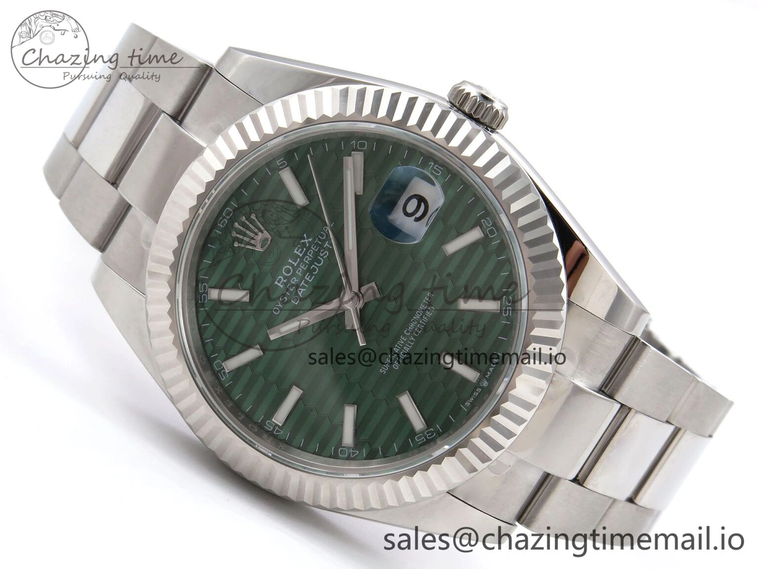 Practical DateJust 41 126334 EWEF Best Edition Green Textured Dial on Oyster Bracelet A 1051