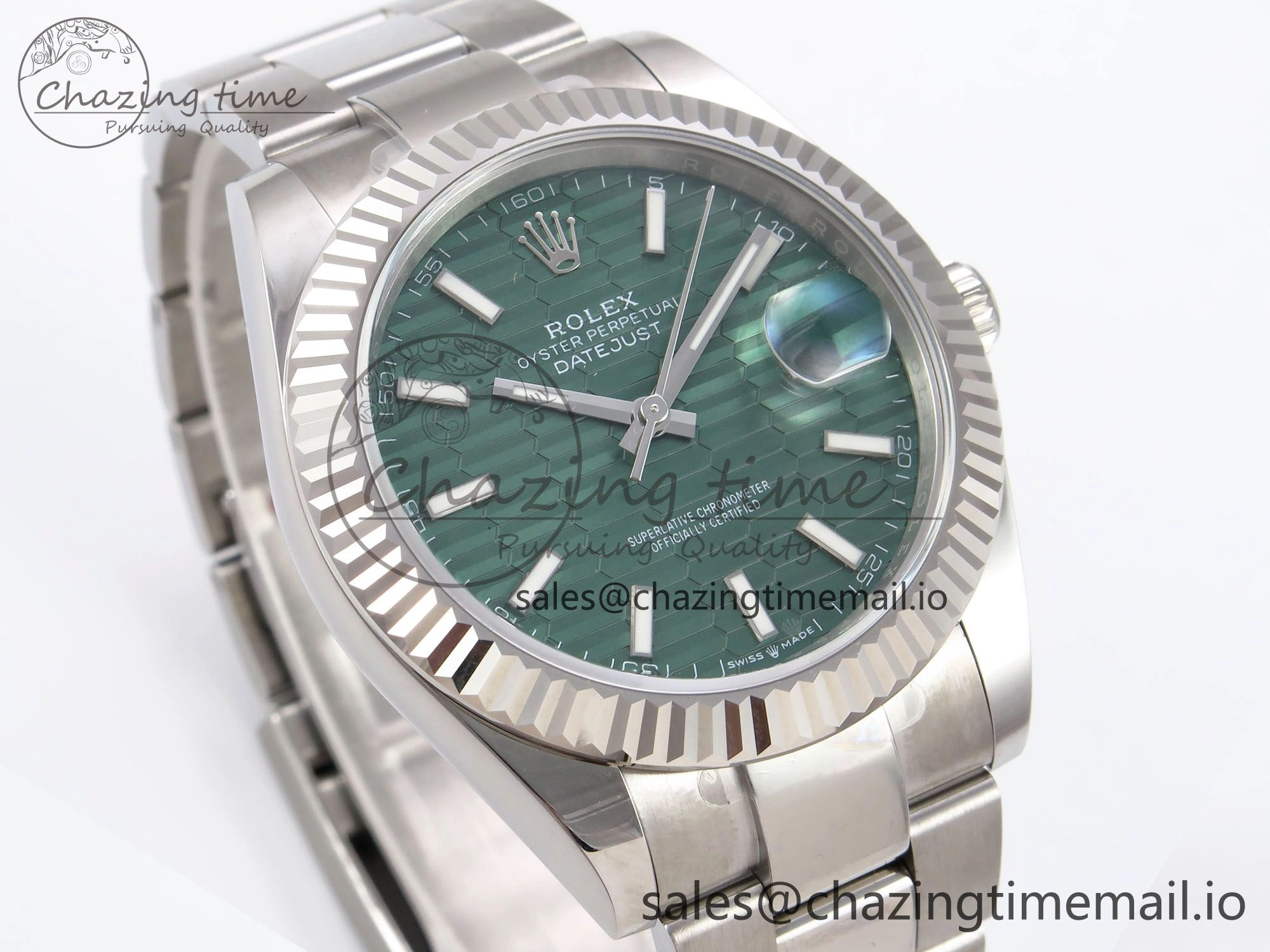 Practical DateJust 41 126334 EWEF Best Edition Green Textured Dial on Oyster Bracelet A 1051