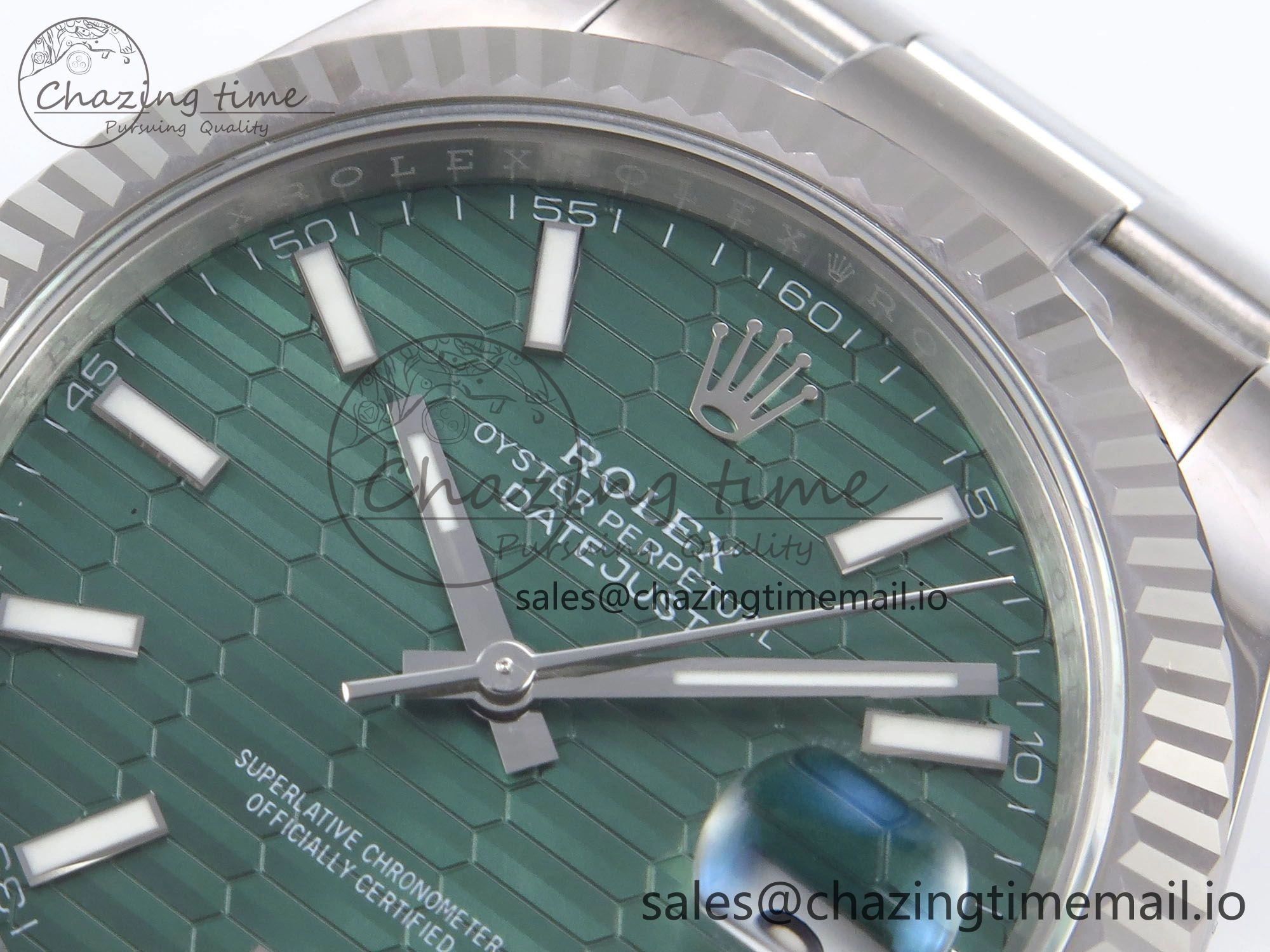 Practical DateJust 41 126334 EWEF Best Edition Green Textured Dial on Oyster Bracelet A 1051