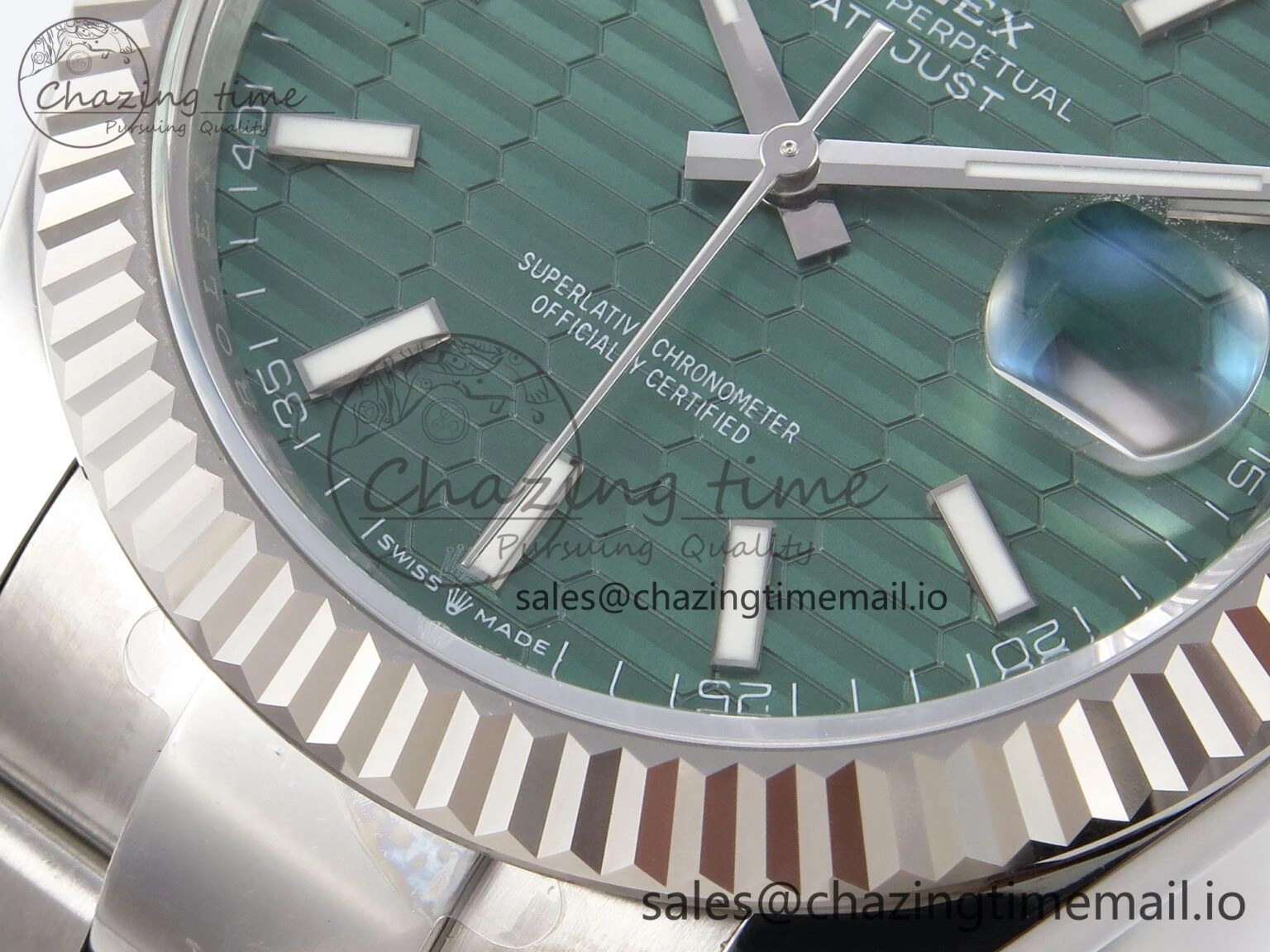 Practical DateJust 41 126334 EWEF Best Edition Green Textured Dial on Oyster Bracelet A 1051
