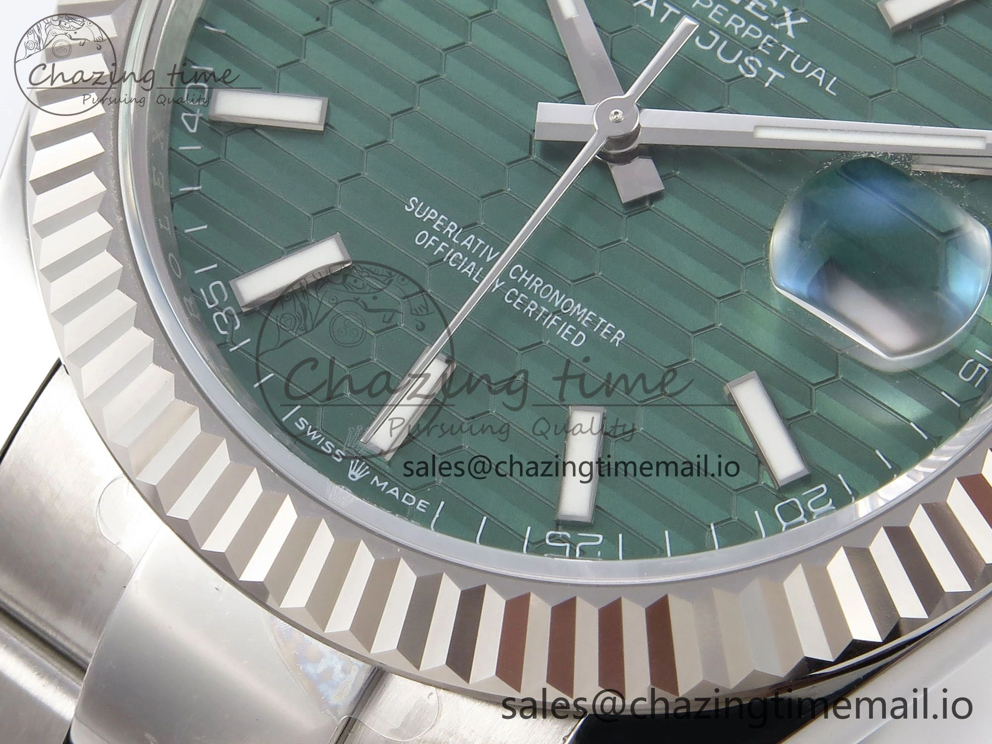 Practical DateJust 41 126334 EWEF Best Edition Green Textured Dial on Oyster Bracelet A 1051