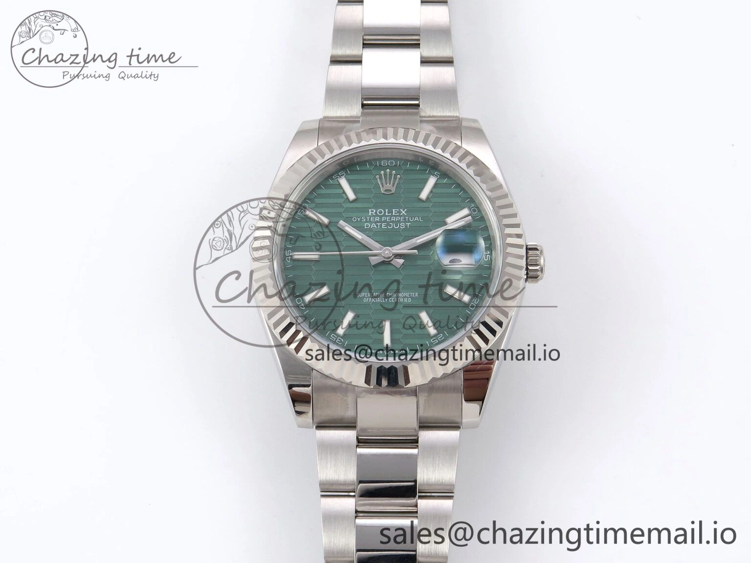 Practical DateJust 41 126334 EWEF Best Edition Green Textured Dial on Oyster Bracelet A 1051