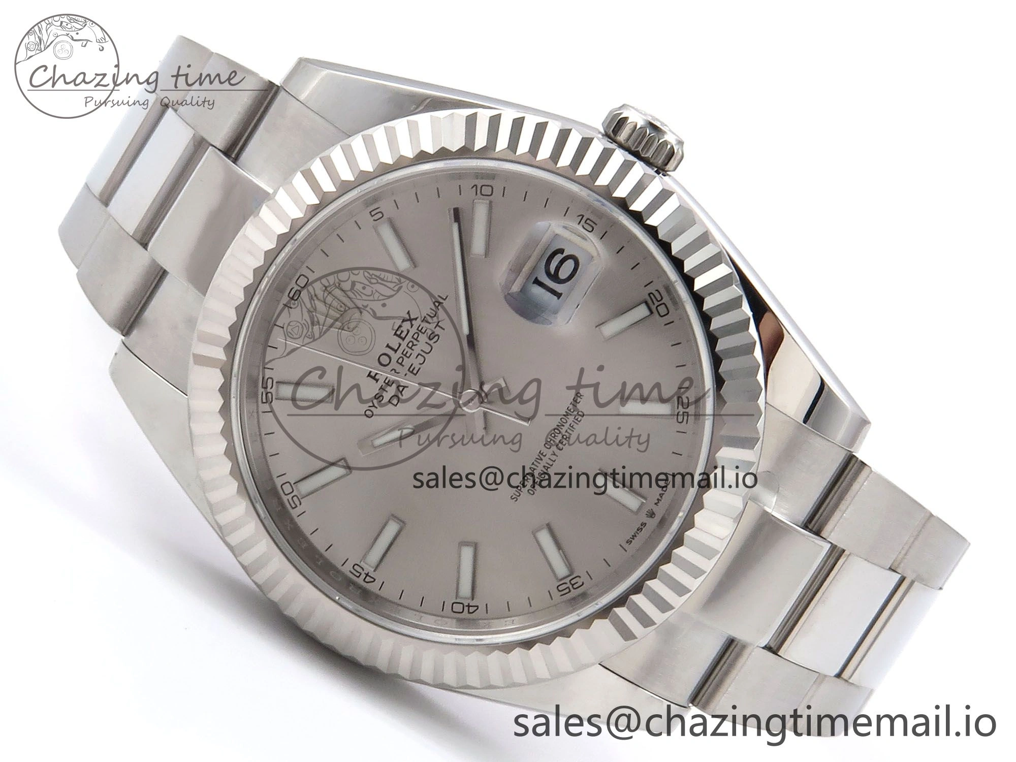 DateJust 41 126334 EWEF Best Edition Silver Stick Dial on Oyster Bracelet A Refined 1056