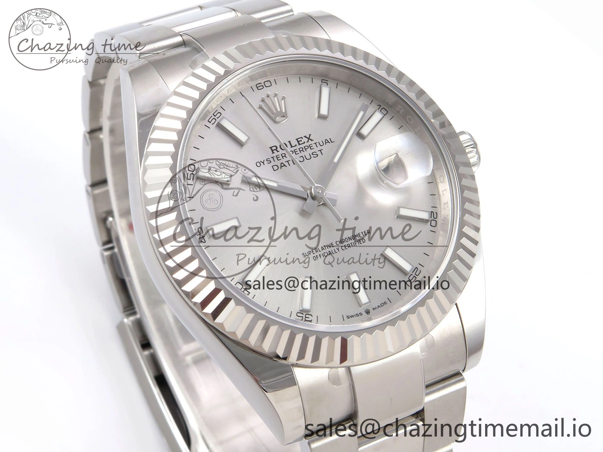 DateJust 41 126334 EWEF Best Edition Silver Stick Dial on Oyster Bracelet A Refined 1056