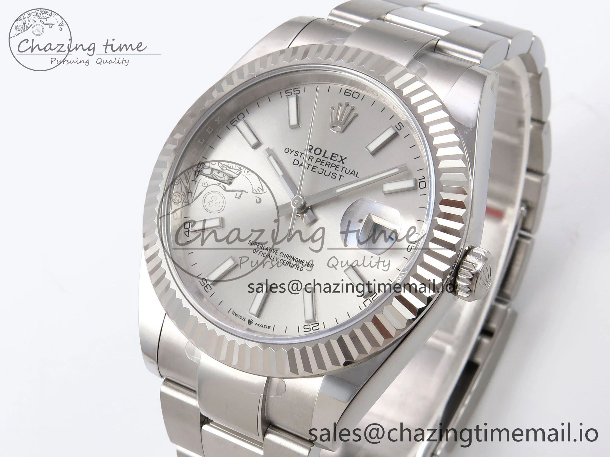 DateJust 41 126334 EWEF Best Edition Silver Stick Dial on Oyster Bracelet A Refined 1056