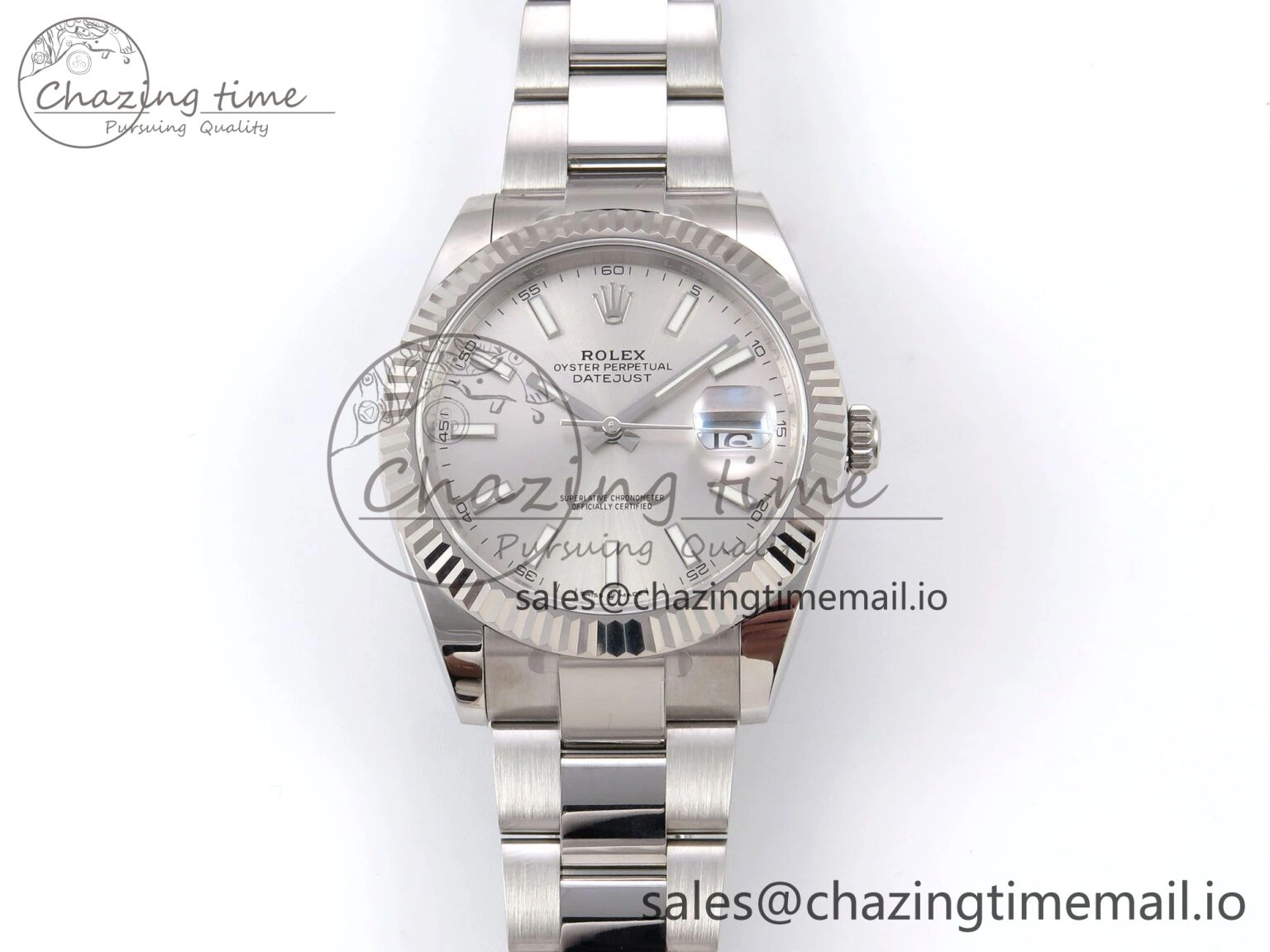 DateJust 41 126334 EWEF Best Edition Silver Stick Dial on Oyster Bracelet A Refined 1056