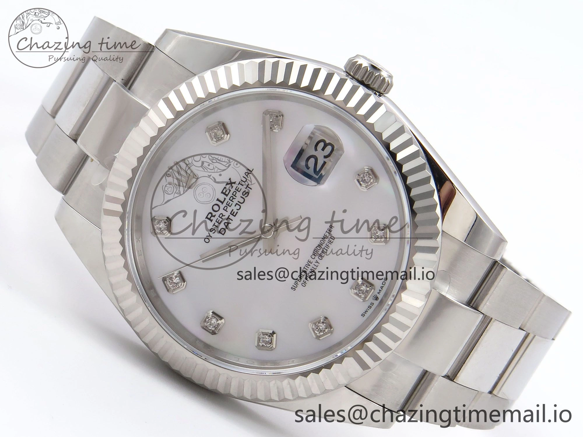 EyeCatching DateJust 41 126334 EWEF Best Edition White MOP Dial on Oyster Bracelet A 1052