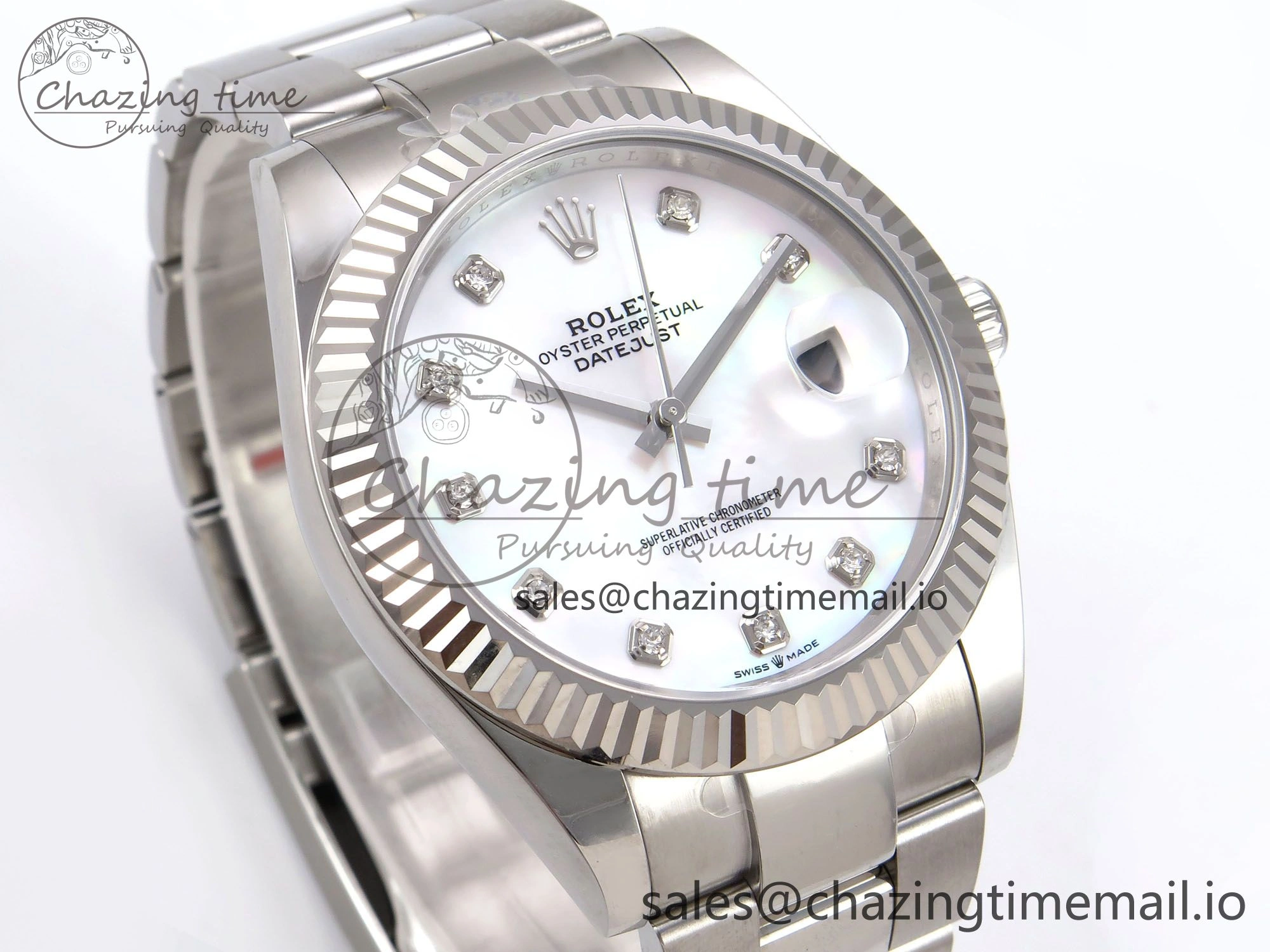 EyeCatching DateJust 41 126334 EWEF Best Edition White MOP Dial on Oyster Bracelet A 1052