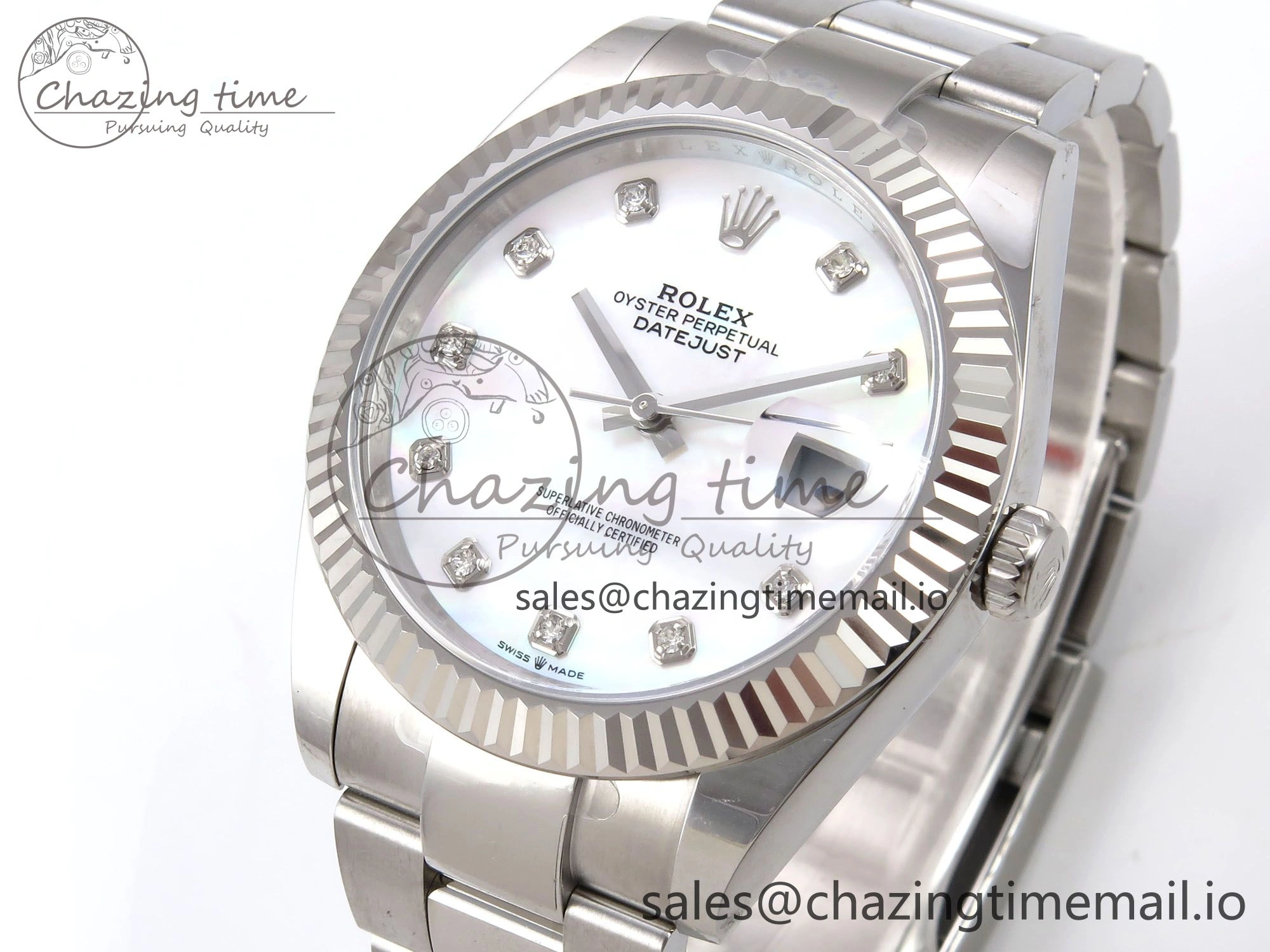 EyeCatching DateJust 41 126334 EWEF Best Edition White MOP Dial on Oyster Bracelet A 1052
