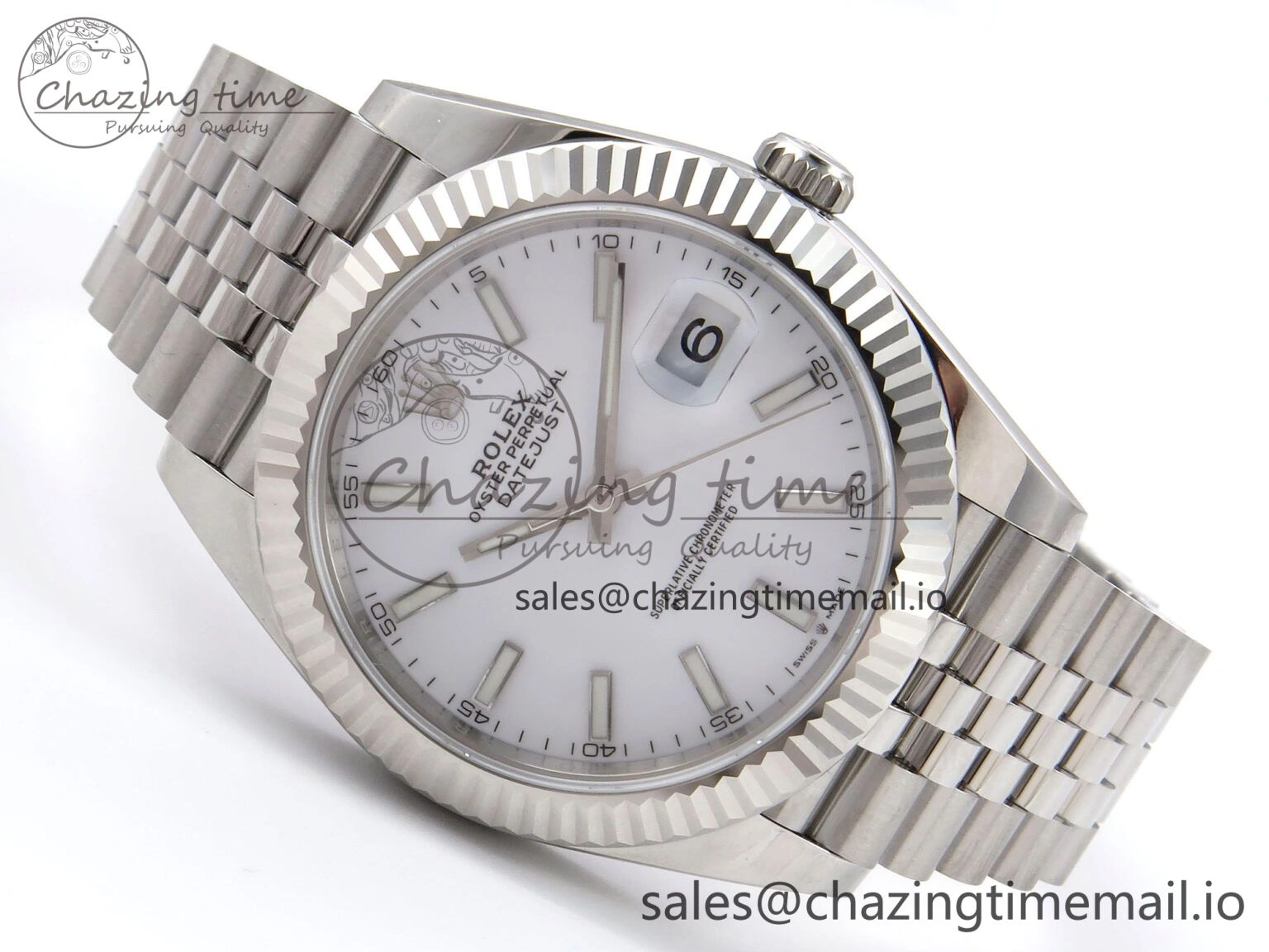 Flexible DateJust 41 126334 EWEF Best Edition White Stick Dial on Jubilee Bracelet A 1049