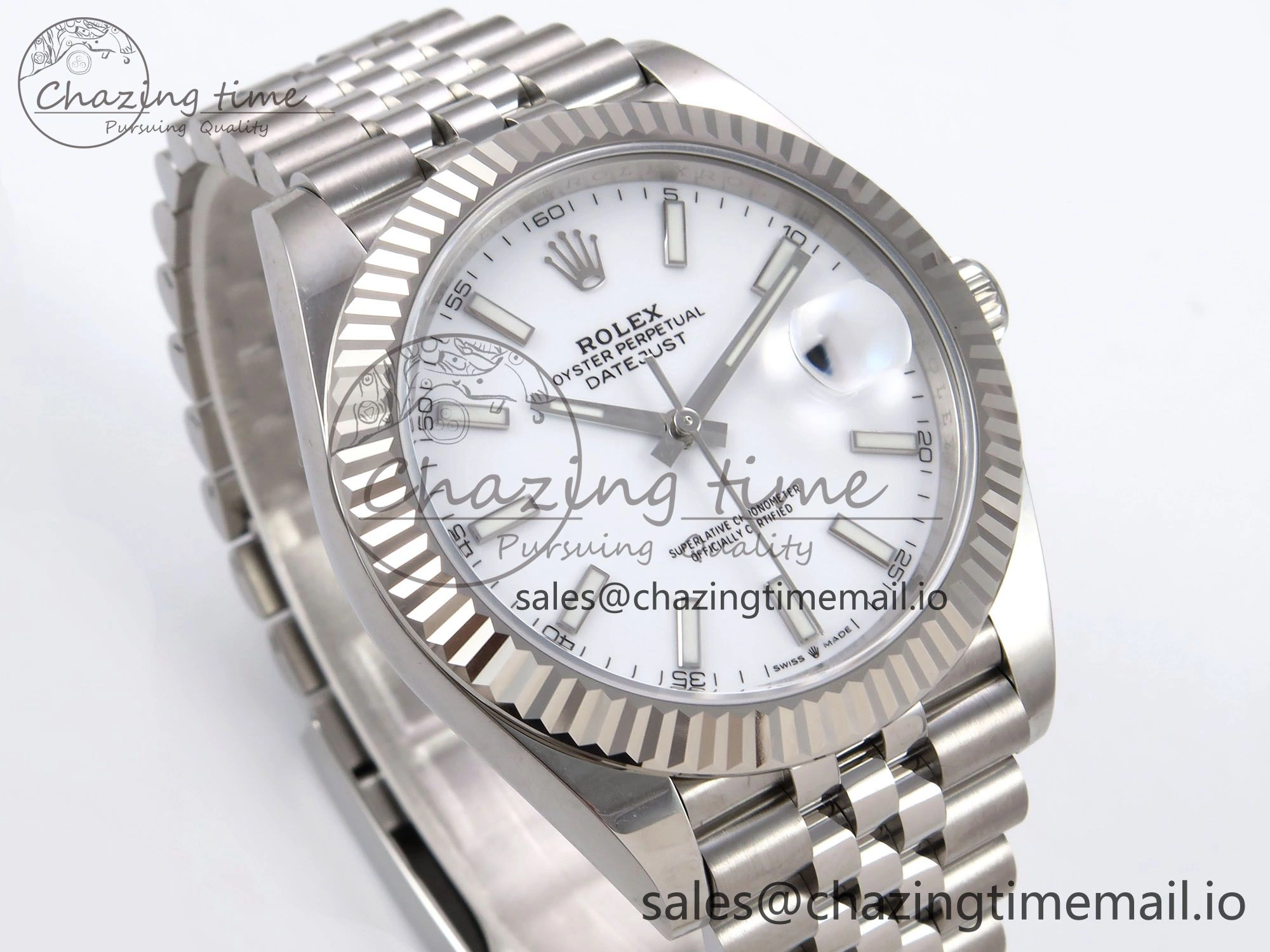 Flexible DateJust 41 126334 EWEF Best Edition White Stick Dial on Jubilee Bracelet A 1049
