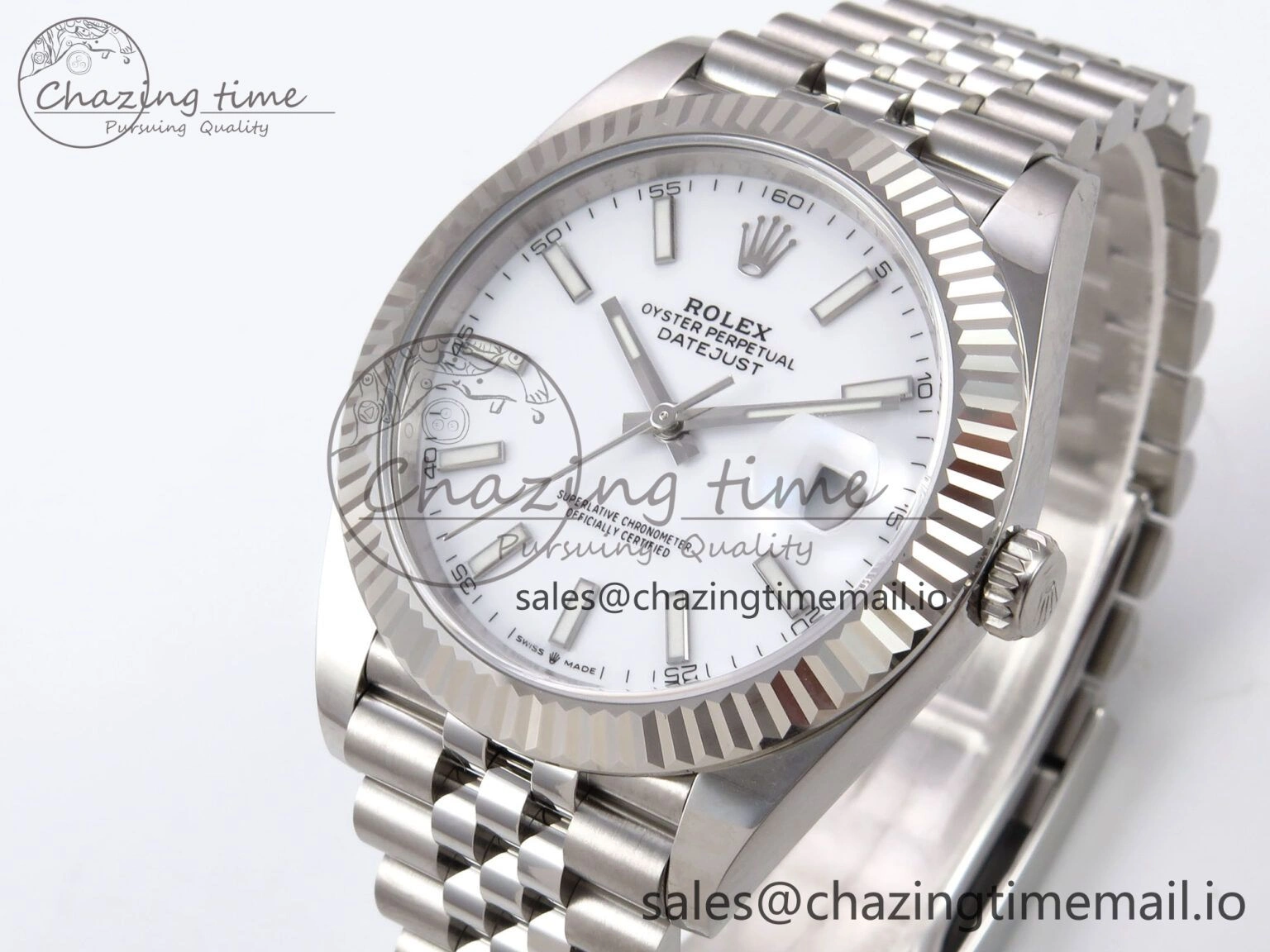 Flexible DateJust 41 126334 EWEF Best Edition White Stick Dial on Jubilee Bracelet A 1049