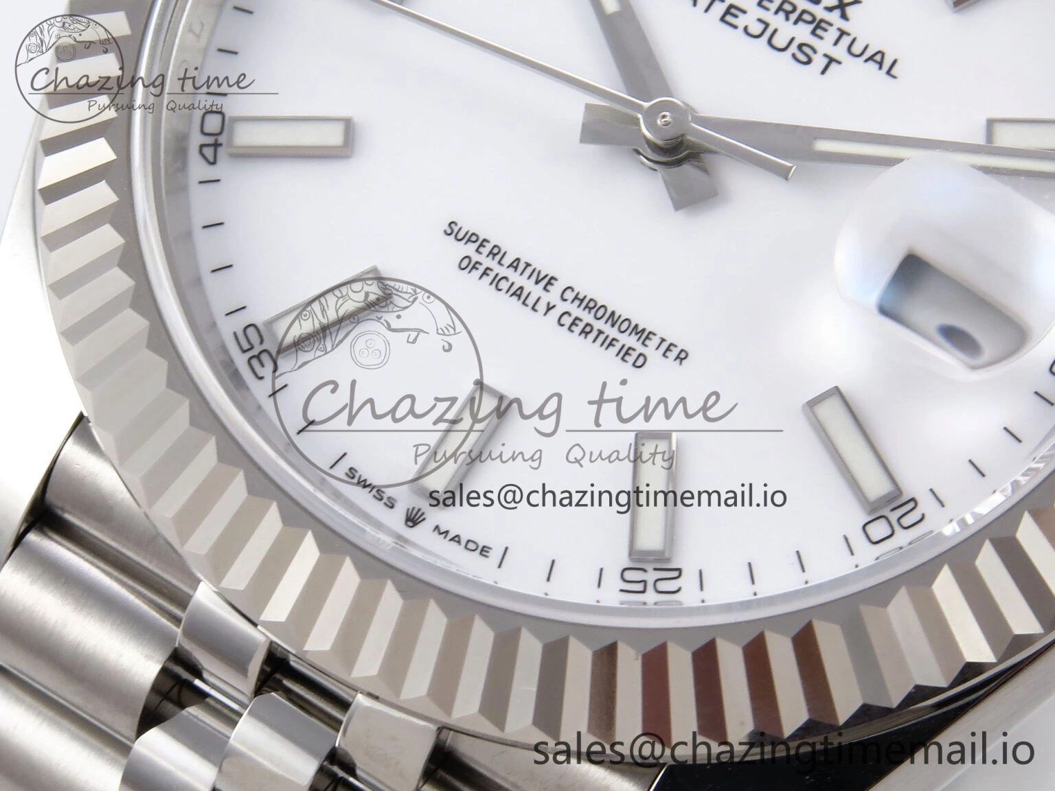 Flexible DateJust 41 126334 EWEF Best Edition White Stick Dial on Jubilee Bracelet A 1049