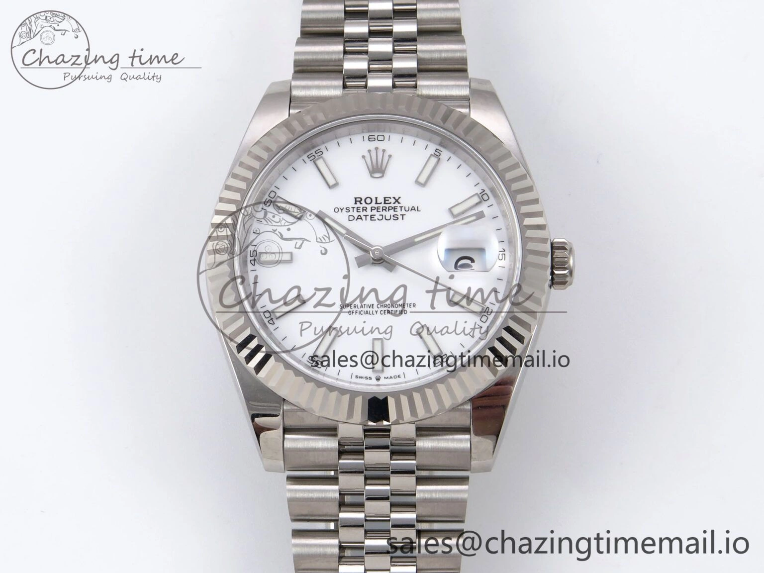 Flexible DateJust 41 126334 EWEF Best Edition White Stick Dial on Jubilee Bracelet A 1049