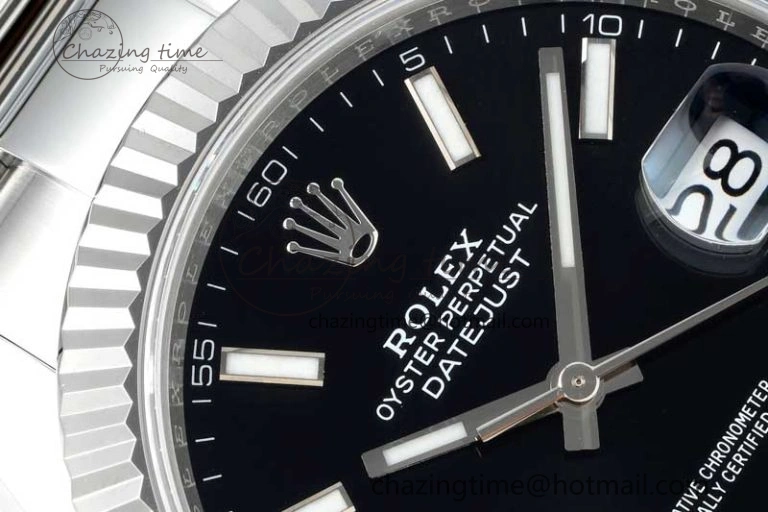 DateJust 41 126334 NTF 1:1 Best Edition 904L Steel Black Stick Dial on Oyster Bracelet VR Unisex 2286
