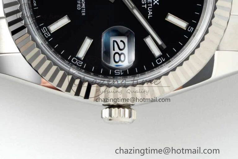 DateJust 41 126334 NTF 1:1 Best Edition 904L Steel Black Stick Dial on Oyster Bracelet VR Unisex 2286