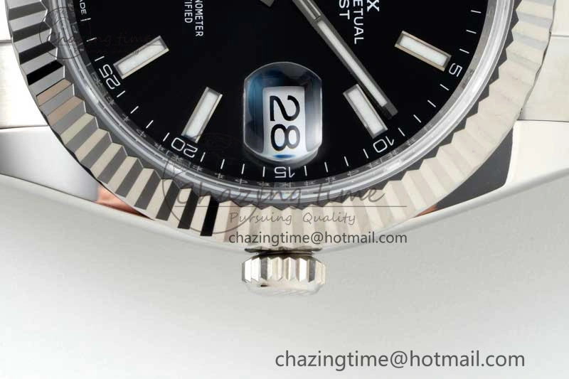 DateJust 41 126334 NTF 1:1 Best Edition 904L Steel Black Stick Dial on Oyster Bracelet VR Unisex 2286
