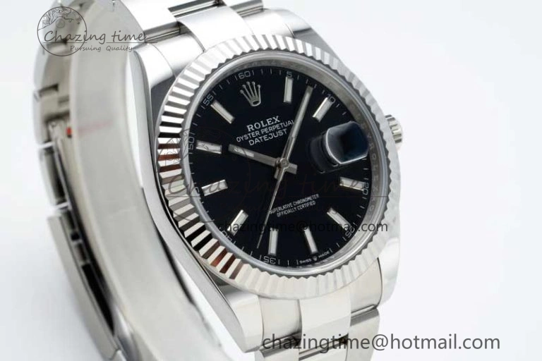 DateJust 41 126334 NTF 1:1 Best Edition 904L Steel Black Stick Dial on Oyster Bracelet VR Unisex 2286
