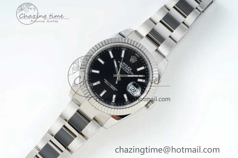 DateJust 41 126334 NTF 1:1 Best Edition 904L Steel Black Stick Dial on Oyster Bracelet VR Unisex 2286