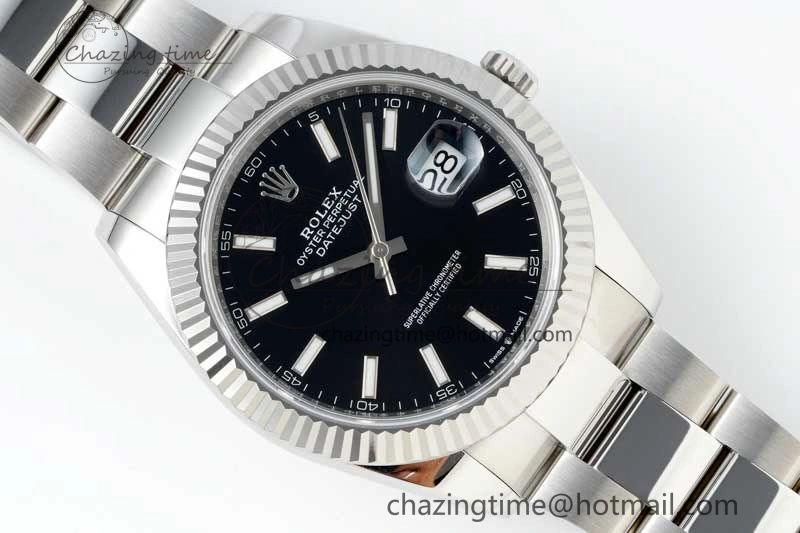 DateJust 41 126334 NTF 1:1 Best Edition 904L Steel Black Stick Dial on Oyster Bracelet VR Unisex 2286