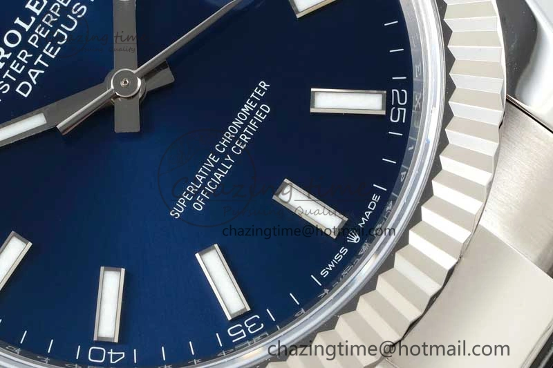 Casual DateJust 41 126334 NTF 1:1 Best Edition 904L Steel Blue Stick Dial on Oyster Bracelet VR 2280