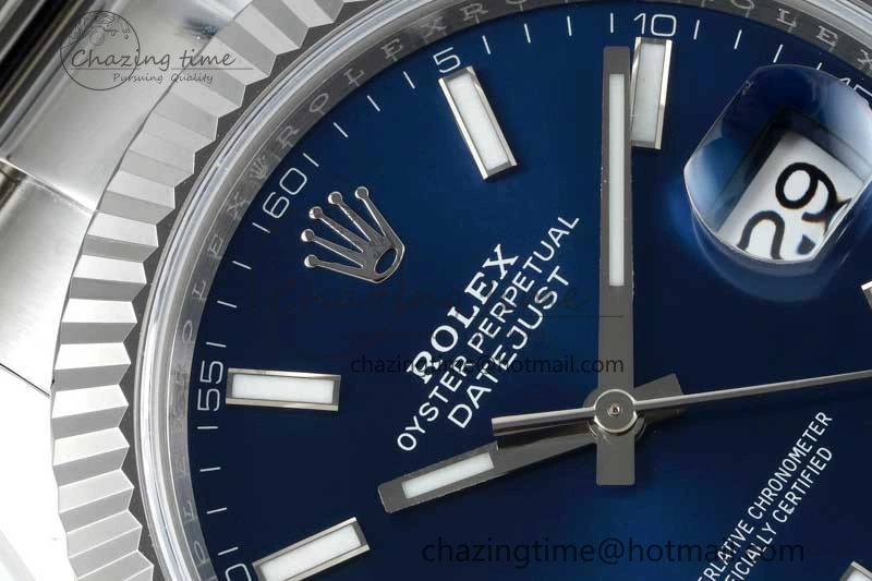 Casual DateJust 41 126334 NTF 1:1 Best Edition 904L Steel Blue Stick Dial on Oyster Bracelet VR 2280
