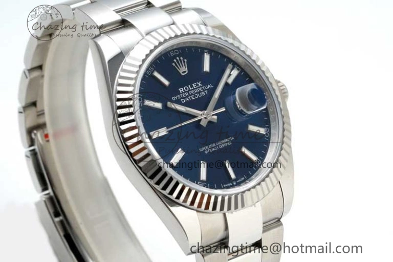 Casual DateJust 41 126334 NTF 1:1 Best Edition 904L Steel Blue Stick Dial on Oyster Bracelet VR 2280