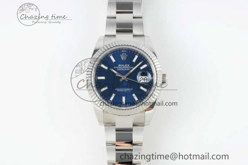 Casual DateJust 41 126334 NTF 1:1 Best Edition 904L Steel Blue Stick Dial on Oyster Bracelet VR 2280