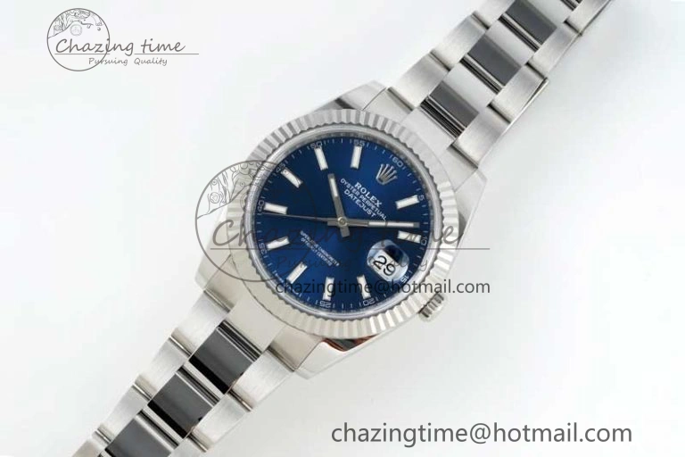 Casual DateJust 41 126334 NTF 1:1 Best Edition 904L Steel Blue Stick Dial on Oyster Bracelet VR 2280