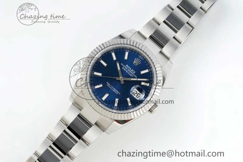 Casual DateJust 41 126334 NTF 1:1 Best Edition 904L Steel Blue Stick Dial on Oyster Bracelet VR 2280