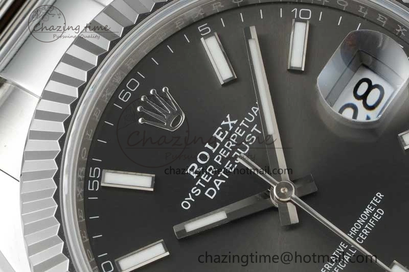 DateJust 41 126334 NTF 1:1 Best Edition 904L Steel Gray Stick Dial on Oyster Bracelet VR Youthful 2283