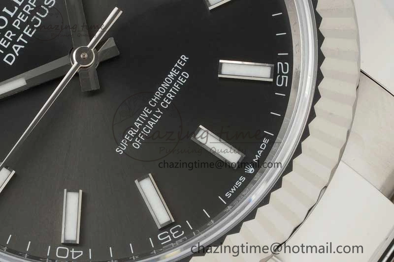 DateJust 41 126334 NTF 1:1 Best Edition 904L Steel Gray Stick Dial on Oyster Bracelet VR Youthful 2283