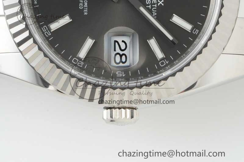 DateJust 41 126334 NTF 1:1 Best Edition 904L Steel Gray Stick Dial on Oyster Bracelet VR Youthful 2283