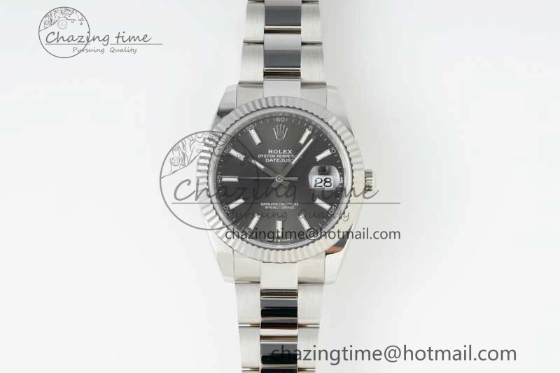 DateJust 41 126334 NTF 1:1 Best Edition 904L Steel Gray Stick Dial on Oyster Bracelet VR Youthful 2283